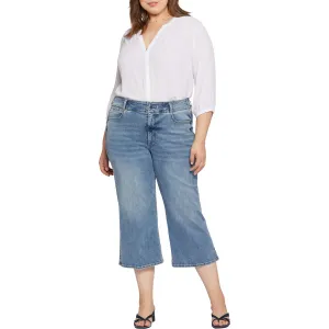 NYDJ Womens Plus Brigitte Stretch Denim Capri Jeans