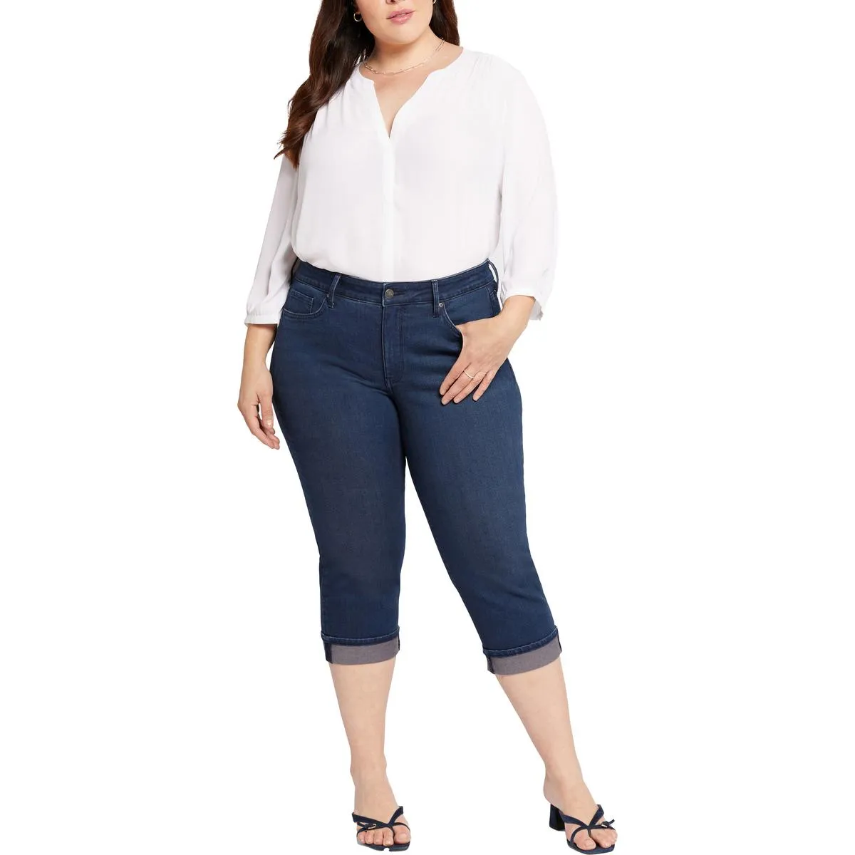 NYDJ Damen Plus Marilyn Denim Baumwolle Cropped Jeans