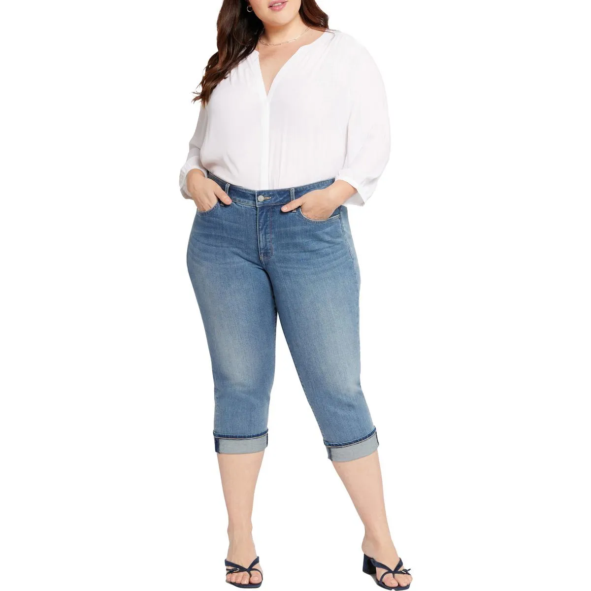 NYDJ Damen Plus Marilyn Denim Baumwolle Cropped Jeans