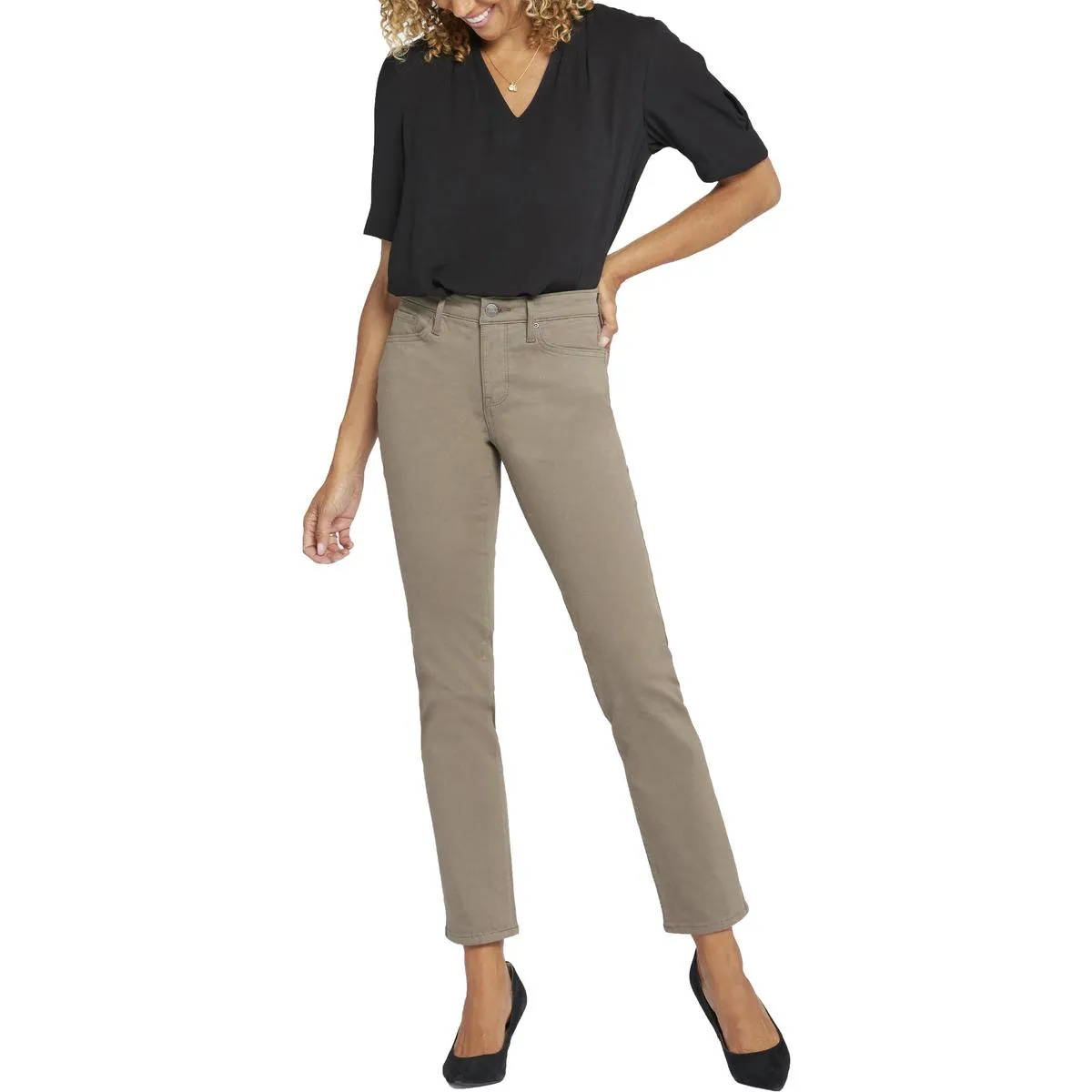 NYDJ Damen Sheri Straight Leg Stretch Slim Jeans