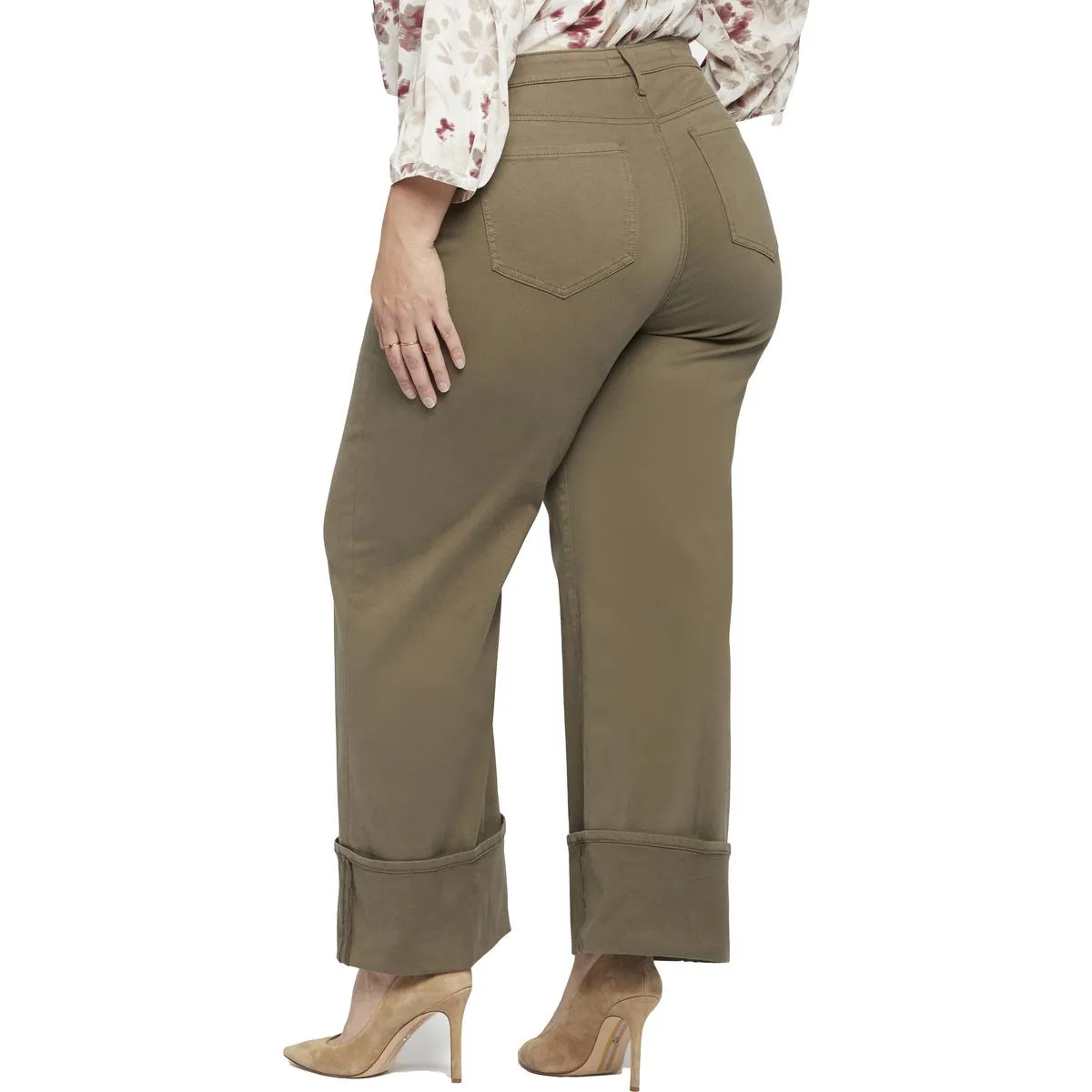 NYDJ Damen Teresa Jeans mit Umschlagbund und weiter Beinform