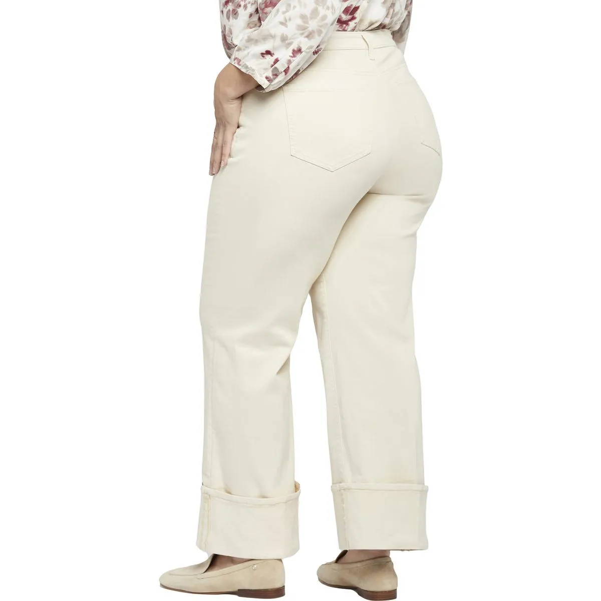 NYDJ Damen Teresa Jeans mit Umschlagbund und weiter Beinform