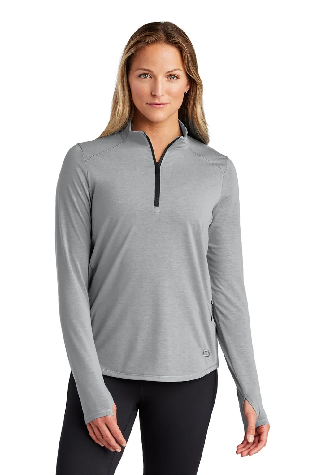 Ogio Damen Motion Feuchtigkeitstransportierendes 1/4-Zip Sweatshirt mit Tasche - Graustein