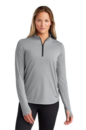 Ogio Damen Motion Feuchtigkeitstransportierendes 1/4-Zip Sweatshirt mit Tasche - Graustein