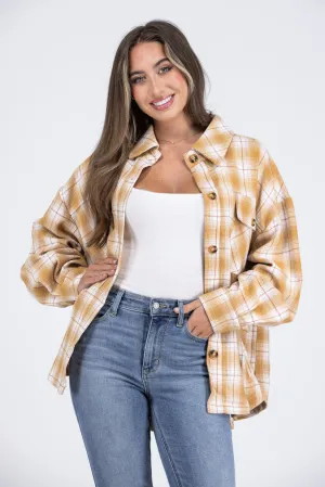 Outside Looking Pretty Women's Oversized Plaid Shacket
