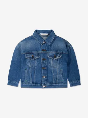 Palm Angels Denim Jacke mit Overlogo für Jungen in Blau