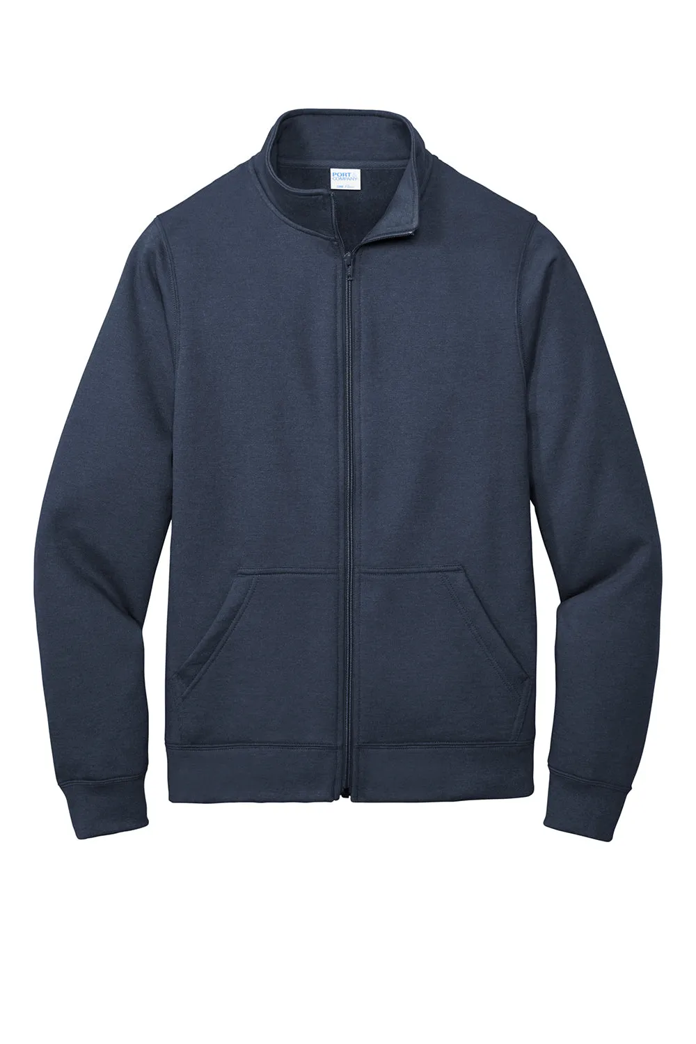 Port & Company Herren Core Fleece Full-Zip Sweatshirt mit Taschen - Marineblau