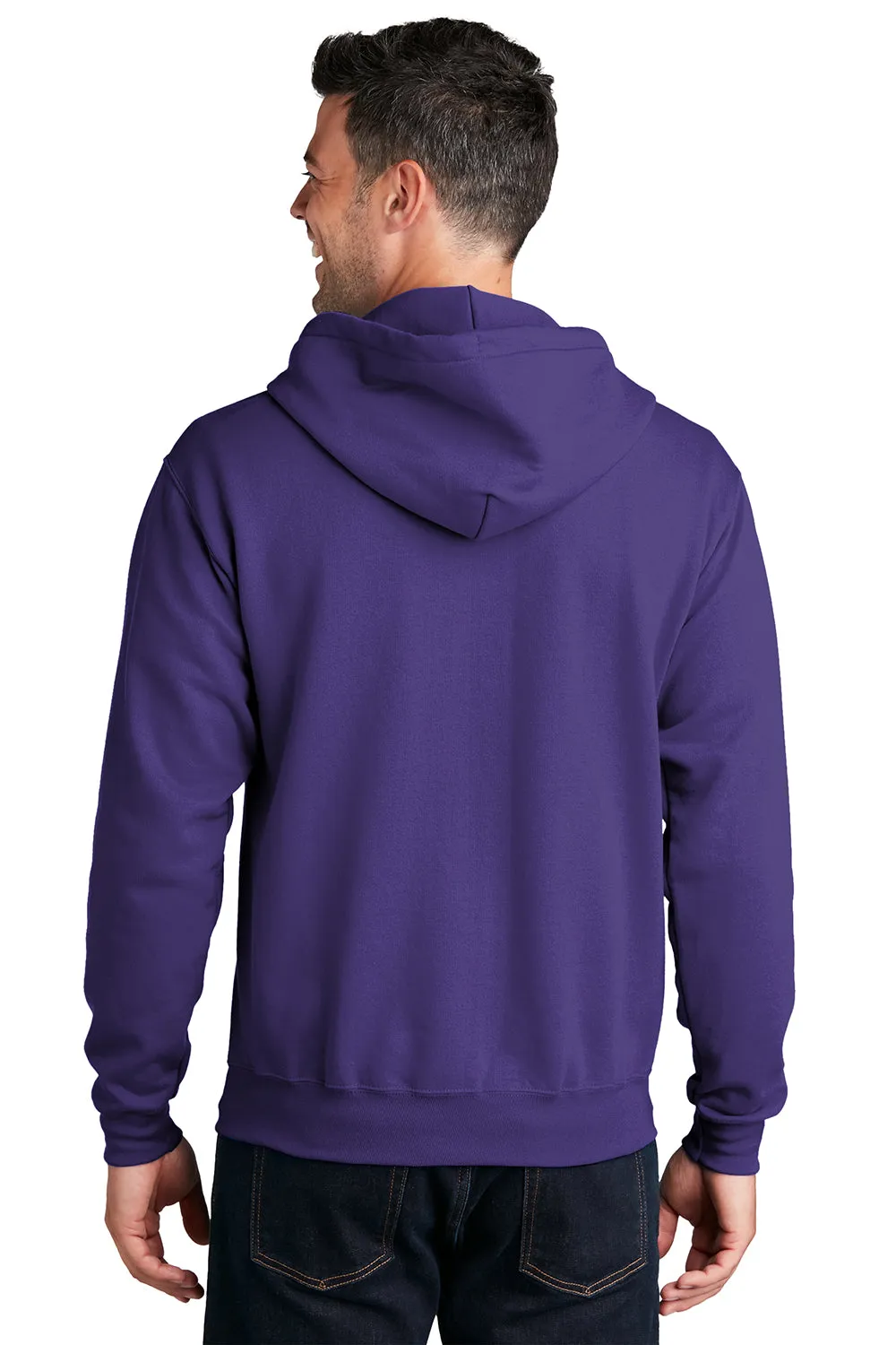 Port & Company Herren Core Pill Resistant Fleece Full-Zip Kapuzenpullover Hoodie mit Taschen - Lila