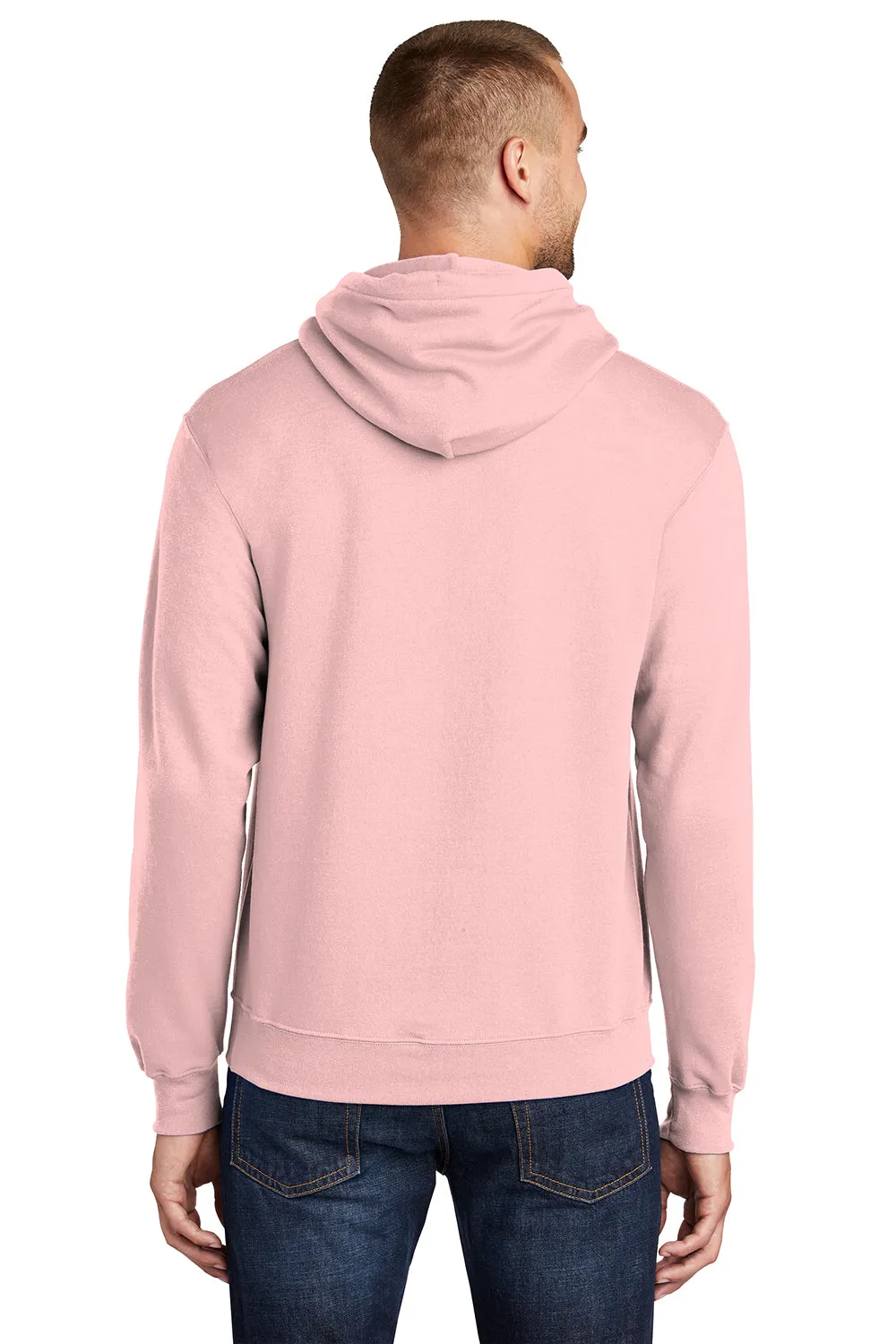 Port & Company Herren Core Pill Resistant Fleece Kapuzenpullover Hoodie mit Beuteltasche - Blasses Blassrosa