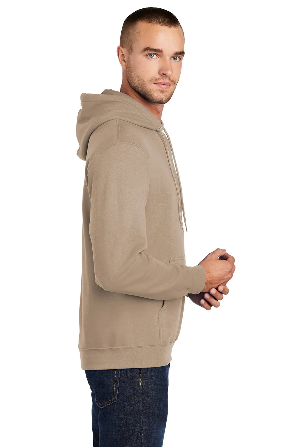 Port & Company Herren Core Pill Resistant Fleece Kapuzenpullover Hoodie mit Beuteltasche - Sandbraun