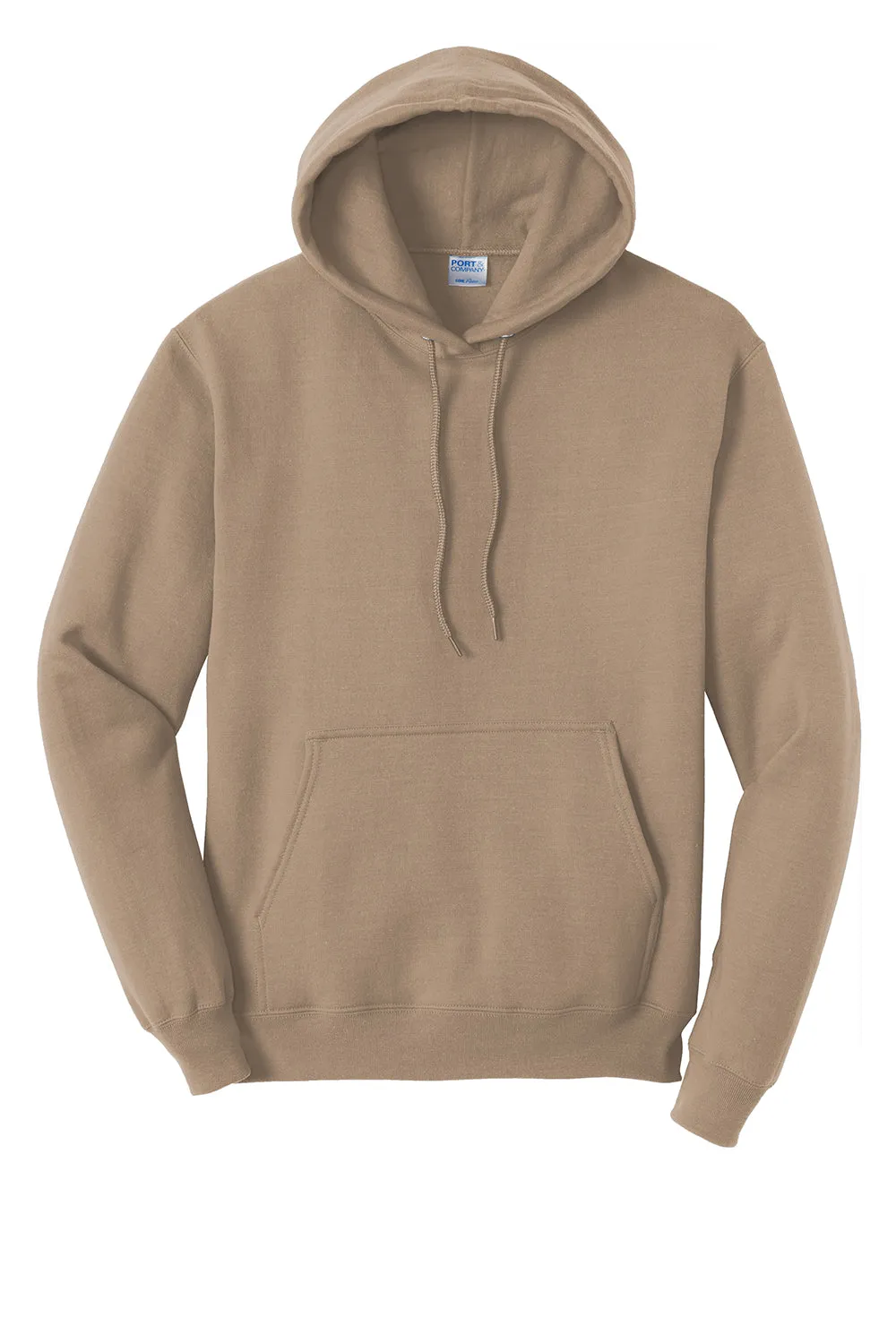 Port & Company Herren Core Pill Resistant Fleece Kapuzenpullover Hoodie mit Beuteltasche - Sandbraun
