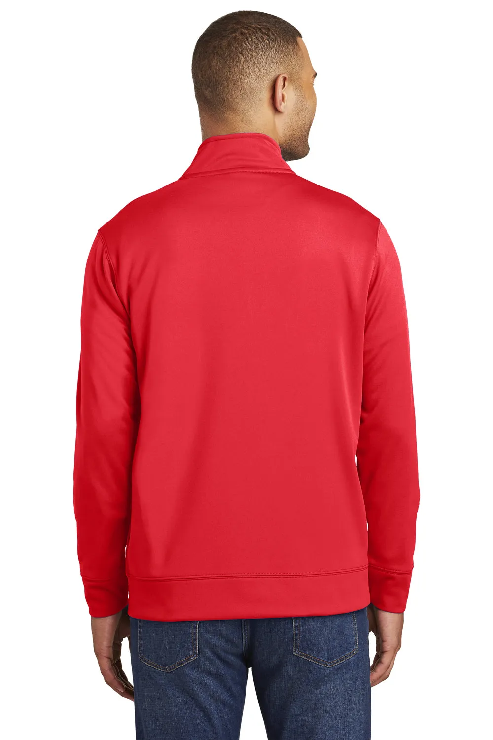 Port & Company Herren Dry Zone Performance Feuchtigkeitstransport Fleece 1/4 Zip Sweatshirt - Rot
