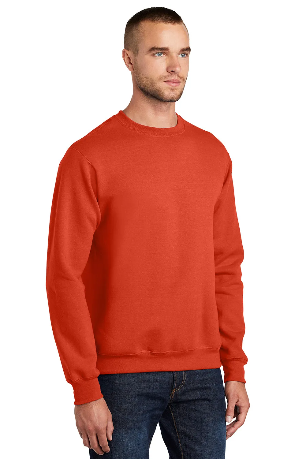 Port & Company Herren Essential Pilling-resistente Fleece Pullover mit Rundhalsausschnitt - Orange