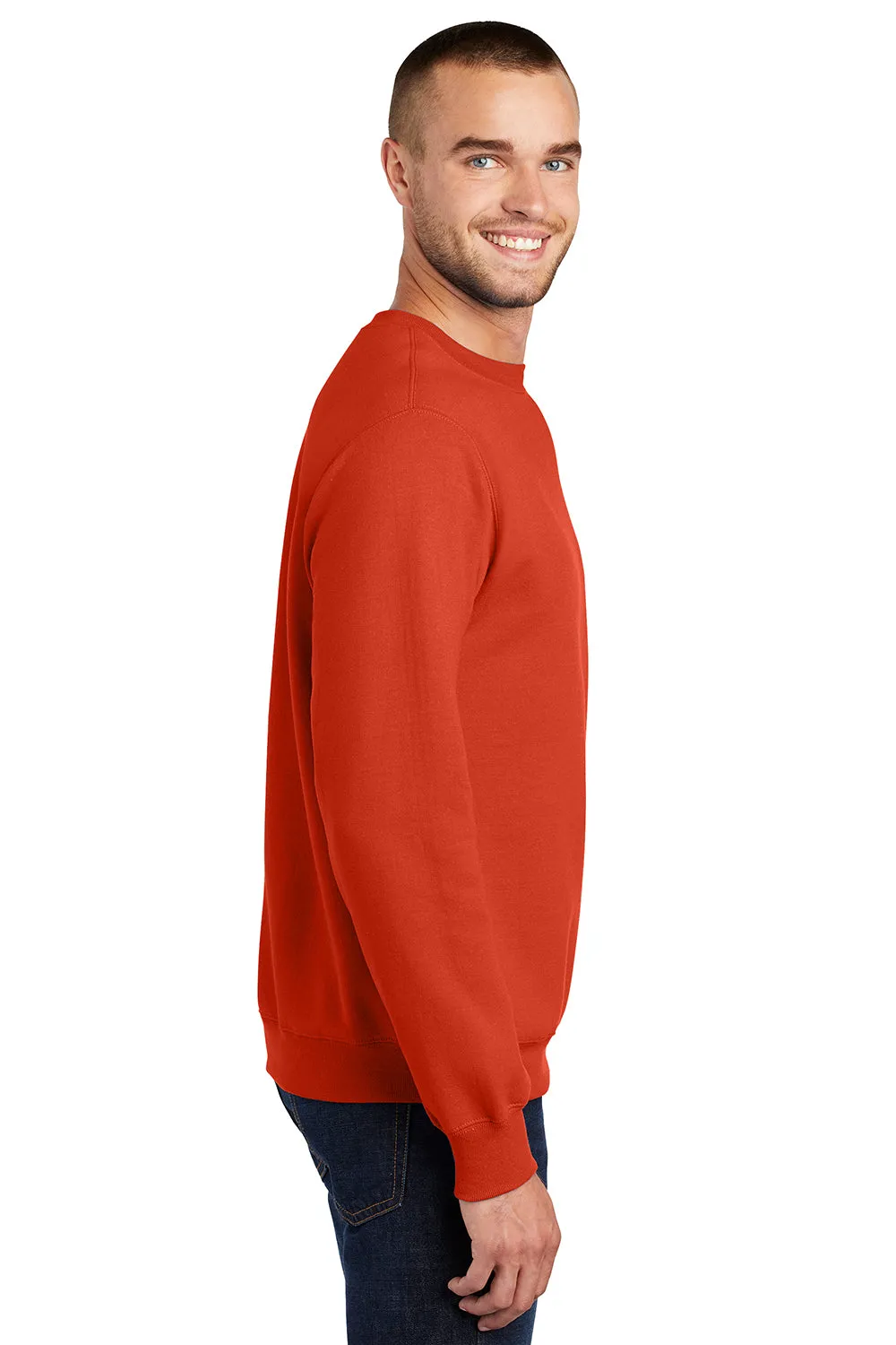 Port & Company Herren Essential Pilling-resistente Fleece Pullover mit Rundhalsausschnitt - Orange