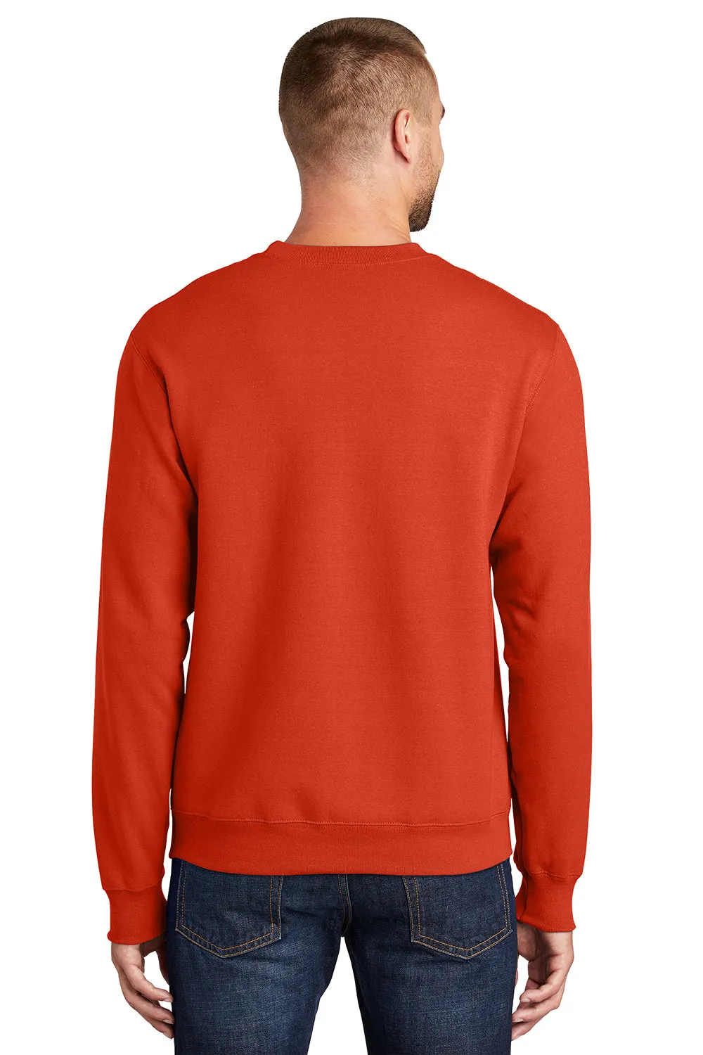 Port & Company Herren Essential Pilling-resistente Fleece Pullover mit Rundhalsausschnitt - Orange