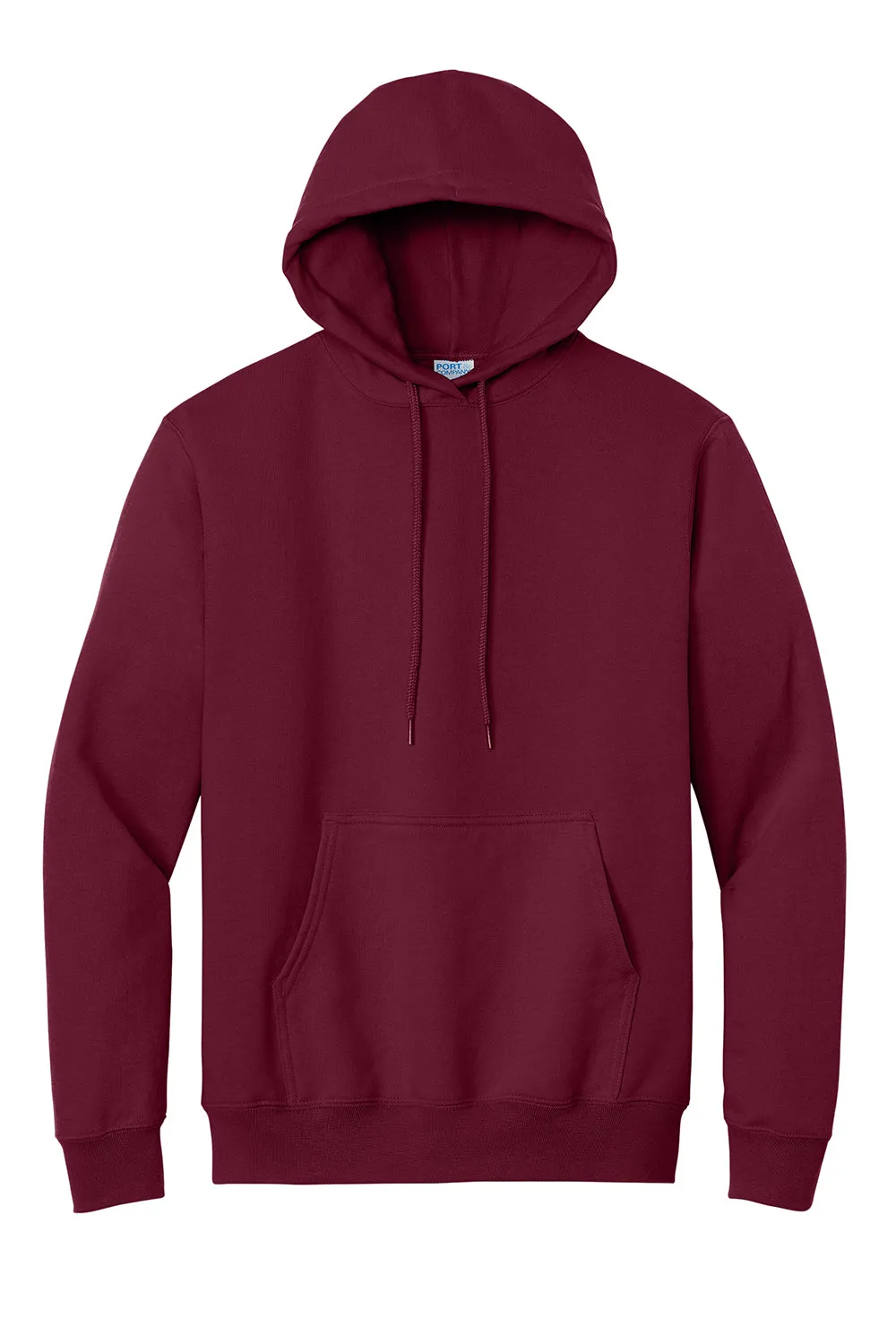 Port & Company Herren Essential Pille-resistente Fleece Kapuzenpullover Hoodie mit Beuteltasche - Kardinalrot