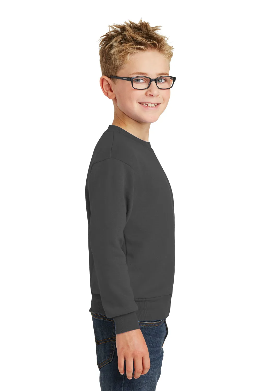 Port & Company Jugend Basic Pill Resistant Fleece Crewneck Sweatshirt - Anthrazitgrau