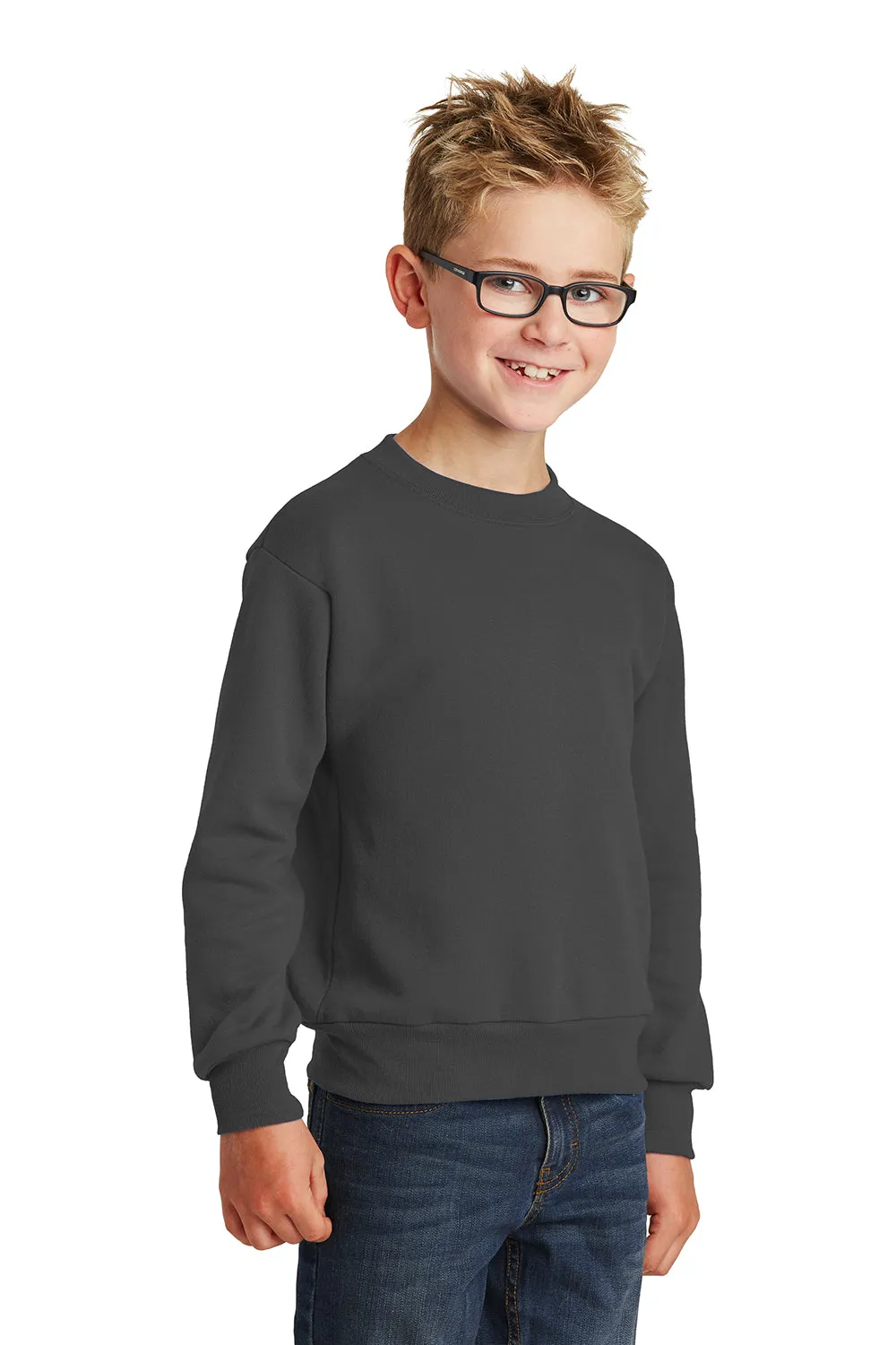 Port & Company Jugend Basic Pill Resistant Fleece Crewneck Sweatshirt - Anthrazitgrau