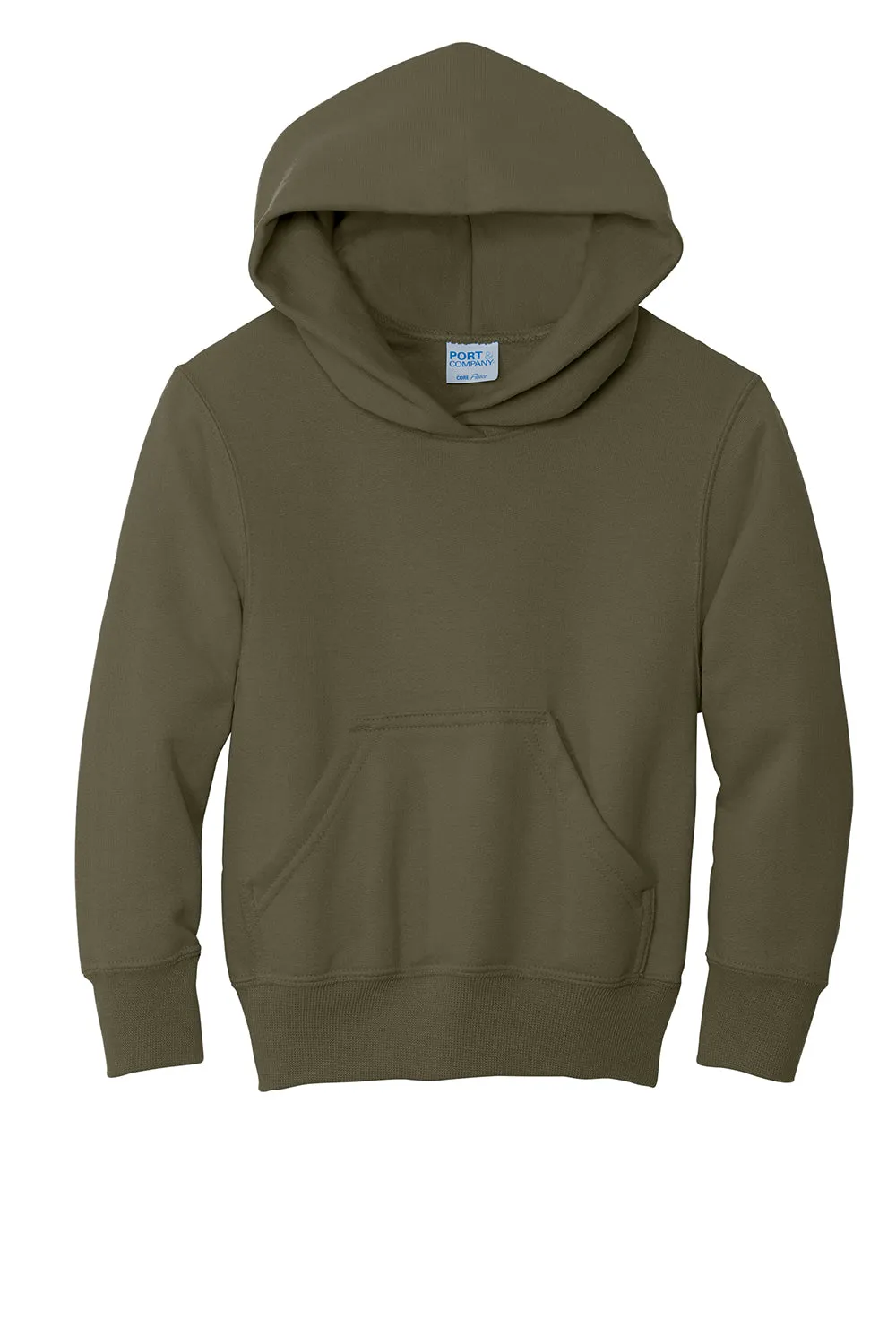 Port & Company Youth Core Pill Resistant Fleece Kapuzenpullover mit Kangaroo-Tasche - Olivgrün