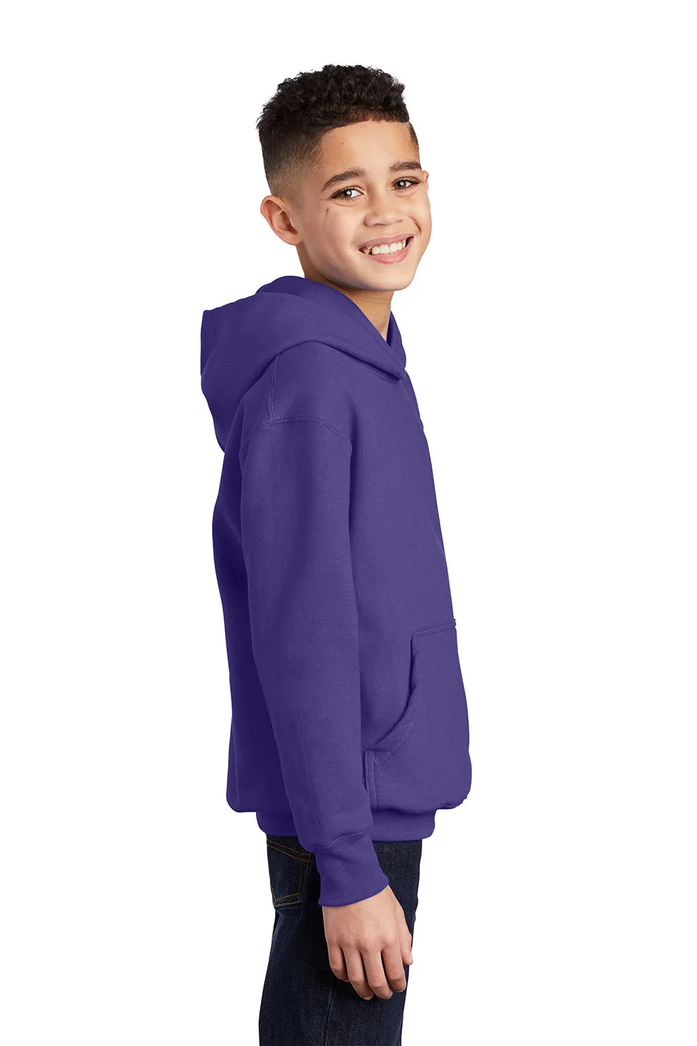 Port & Company Youth Core Pill Resistant Fleece Kapuzenpullover Hoodie mit Kangaroo-Tasche - Lila