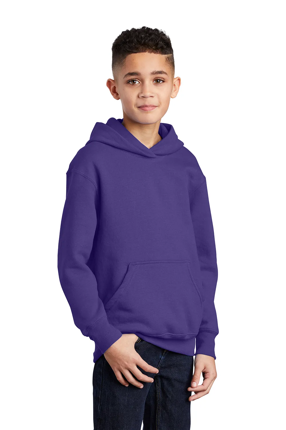 Port & Company Youth Core Pill Resistant Fleece Kapuzenpullover Hoodie mit Kangaroo-Tasche - Lila