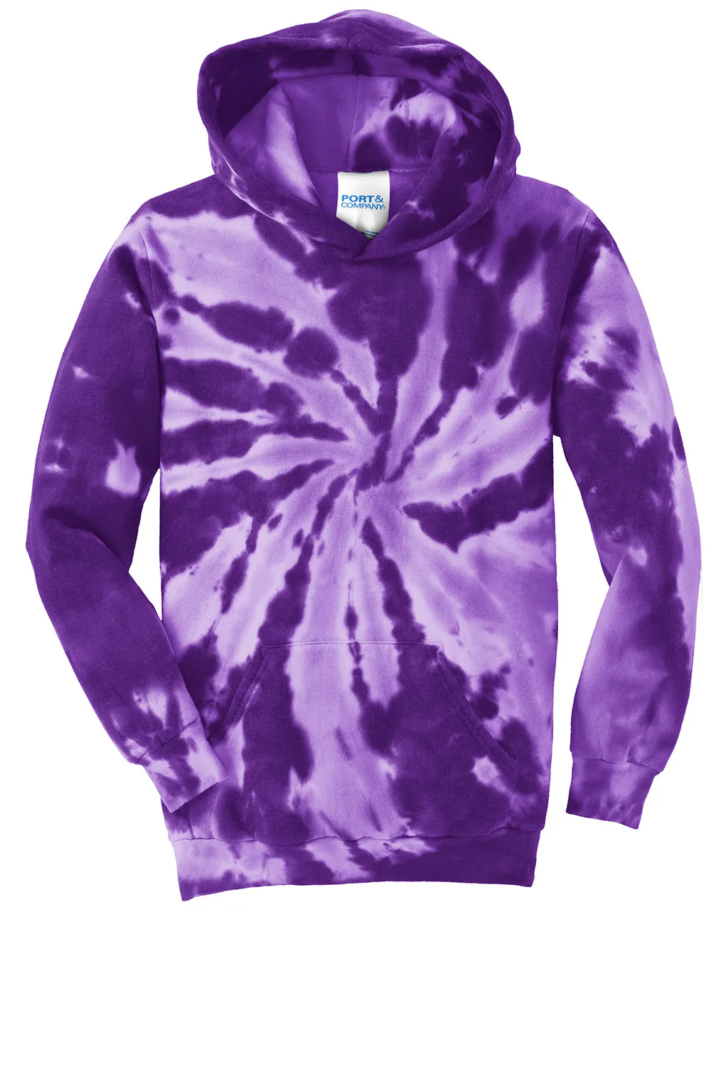 Port & Company Jugend-Tie-Dye-Fleece-Pullover mit Kapuze und Kangaroo-Tasche - Lila