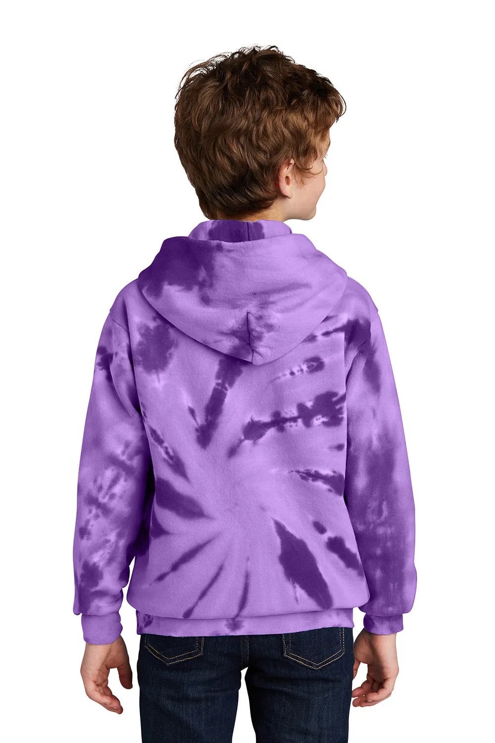 Port & Company Jugend-Tie-Dye-Fleece-Pullover mit Kapuze und Kangaroo-Tasche - Lila