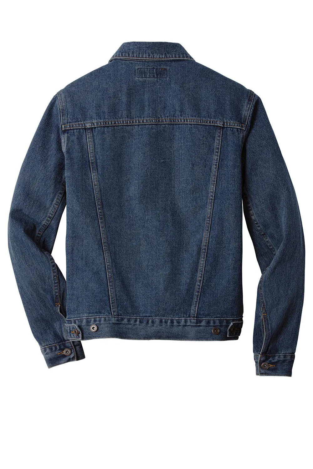 Port Authority Herren Stonewashed Denim Button-Down Jacke - Denim Blau