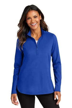 Port Authority Damen C-FREE Double Knit Feuchtigkeitstransportierendes 1/4-Zip Sweatshirt - Echt Royalblau