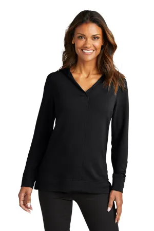 Port Authority Damen Microterry Kapuzenpullover mit Snag-Resistant - Tiefschwarz