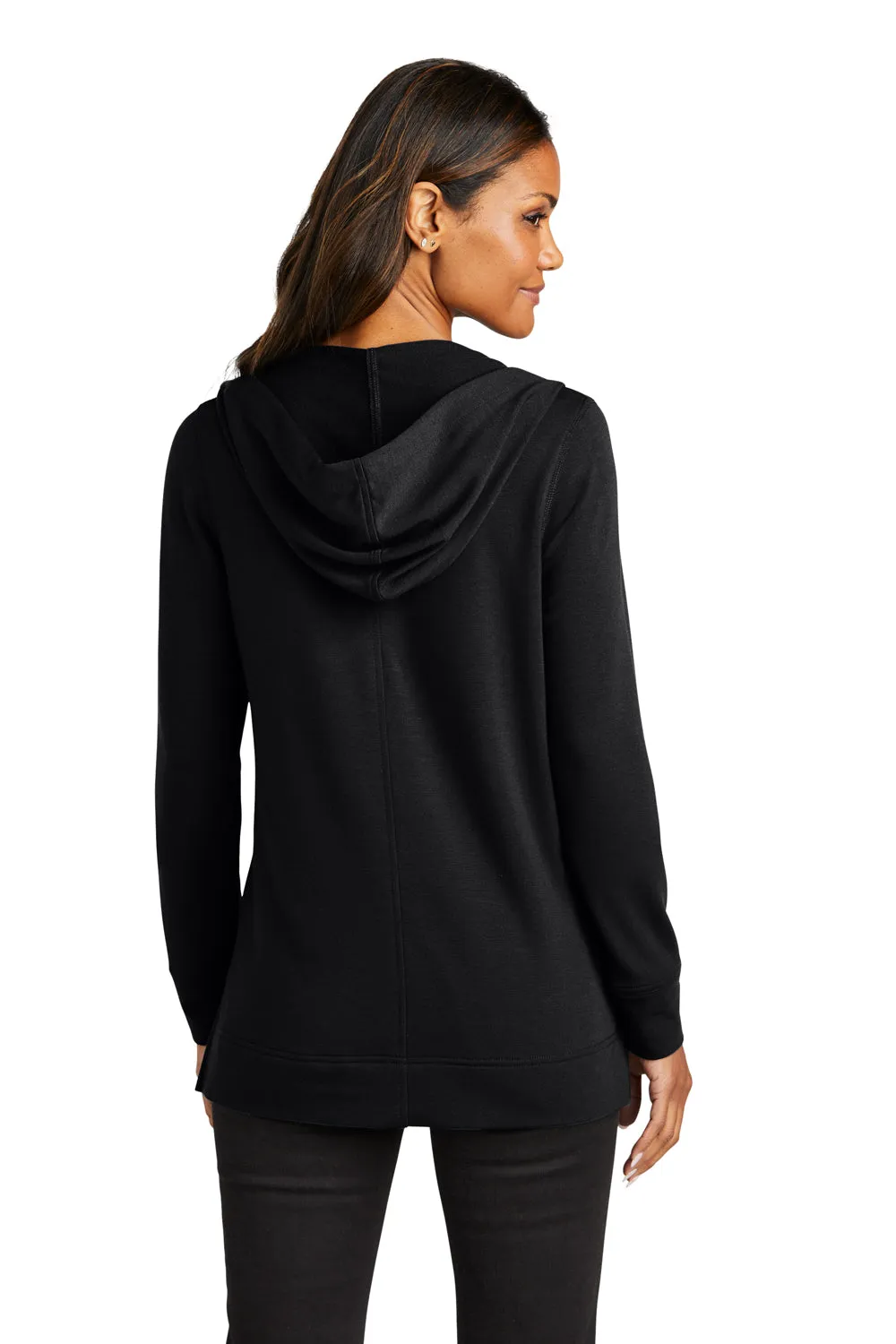 Port Authority Damen Microterry Kapuzenpullover mit Snag-Resistant - Tiefschwarz