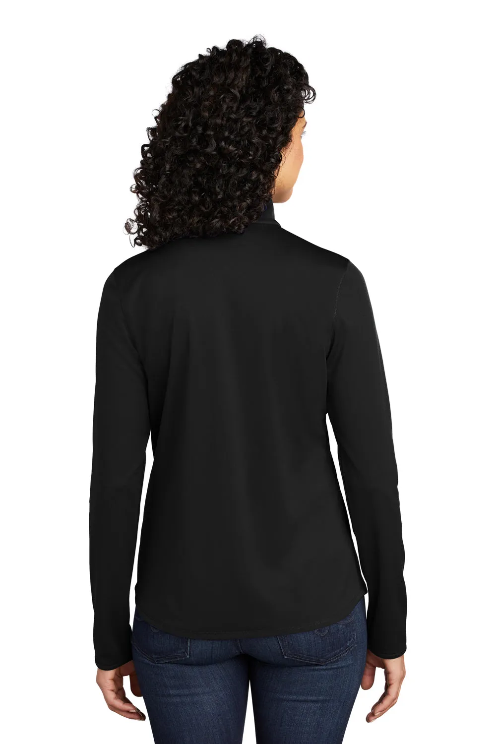 Port Authority Damen Silk Touch Performance Feuchtigkeitstransportierendes 1/4-Zip Sweatshirt - Schwarz/Stahlgrau