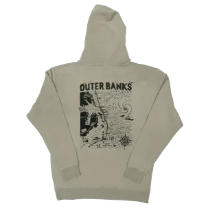 Echte Outer Banks Kapuzenpullover-Landkarte - Zement