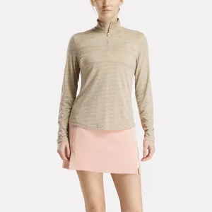Reebok Clothing Women's Long Sleeve Engineered Vector Jacquard 1/4 Zip Golf Pullover Top