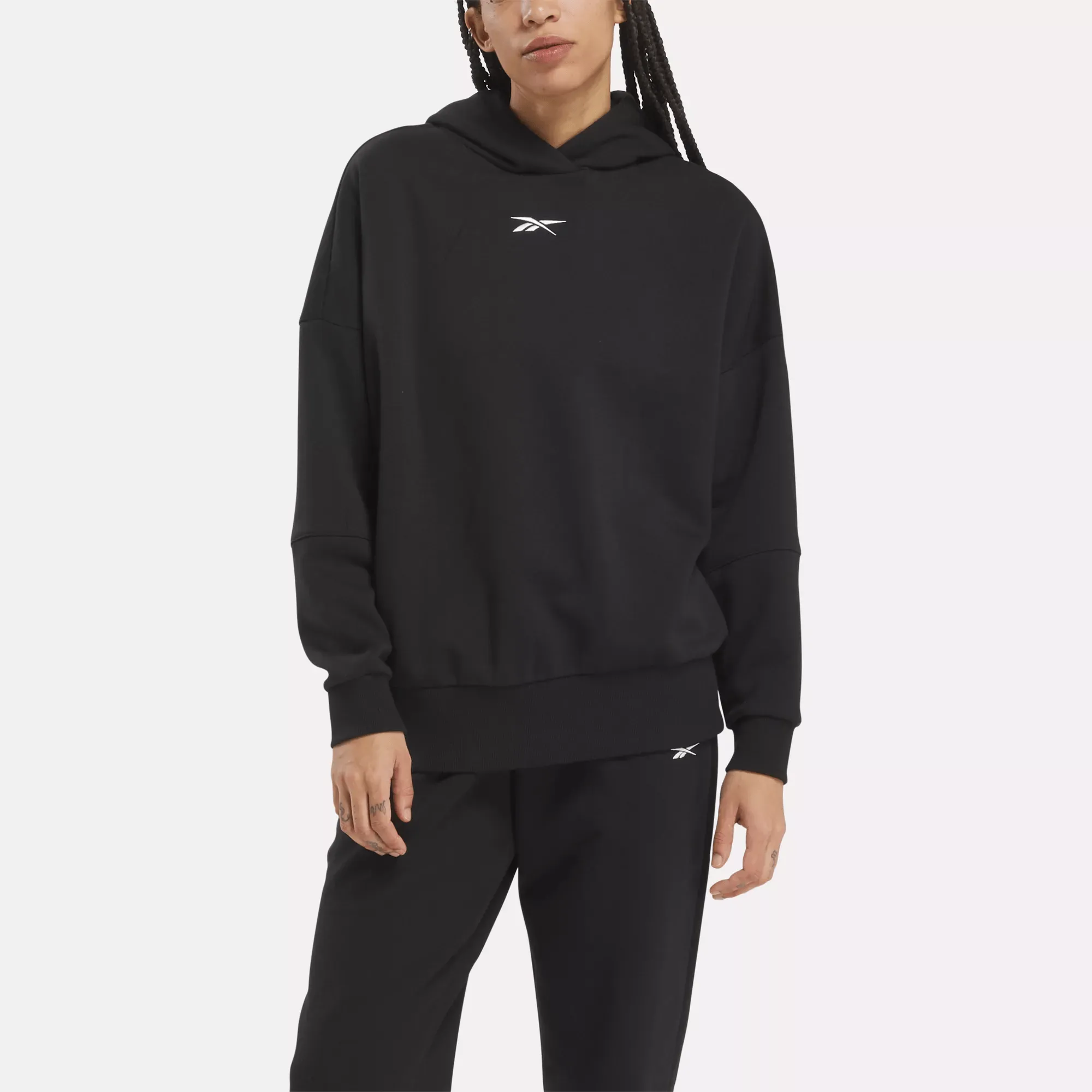 Reebok Damenbekleidung Lux Übergroße Kapuzenjacke