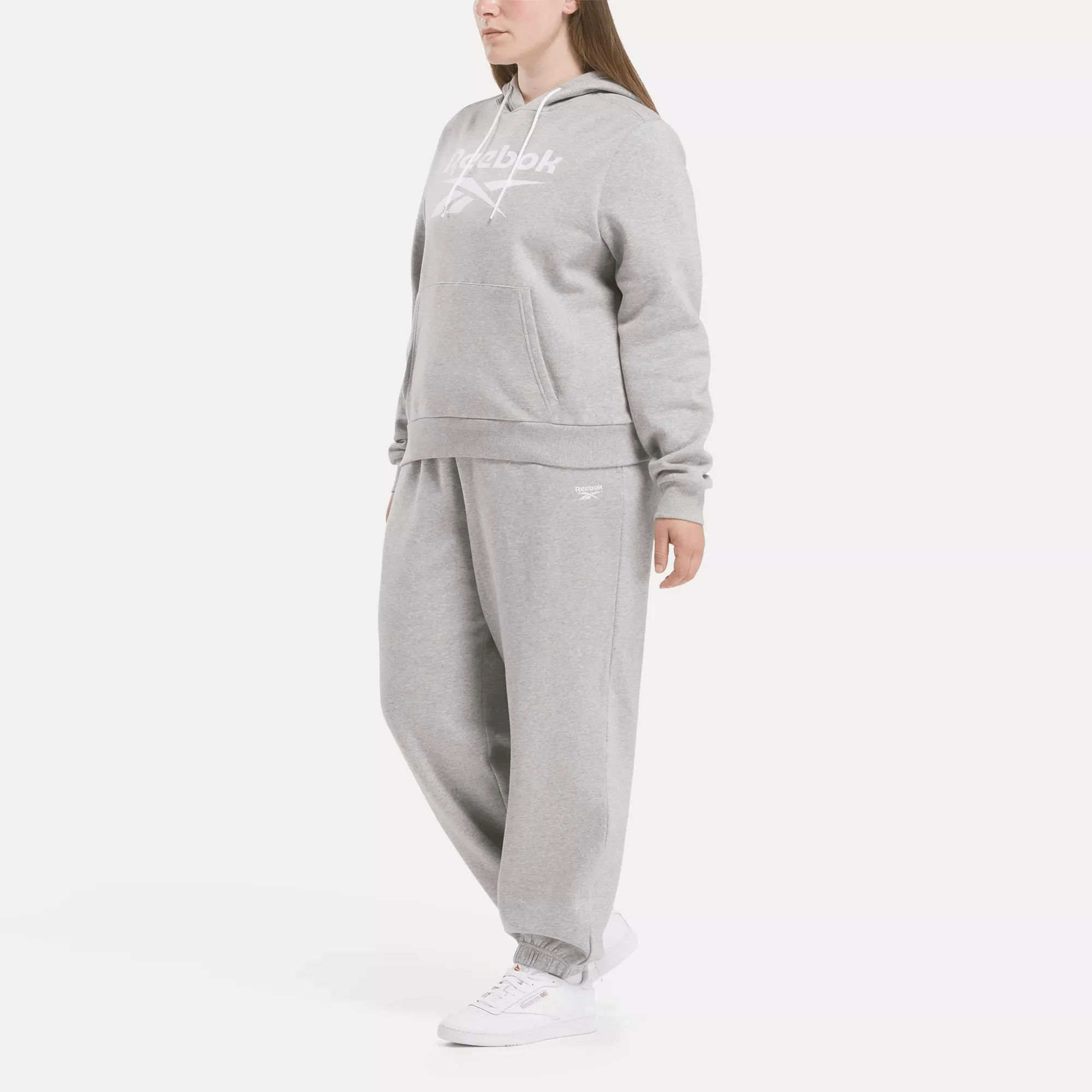 Reebok Bekleidung Damen Reebok Identity Fleece-Hoodie mit großem Logo (Plus Size)