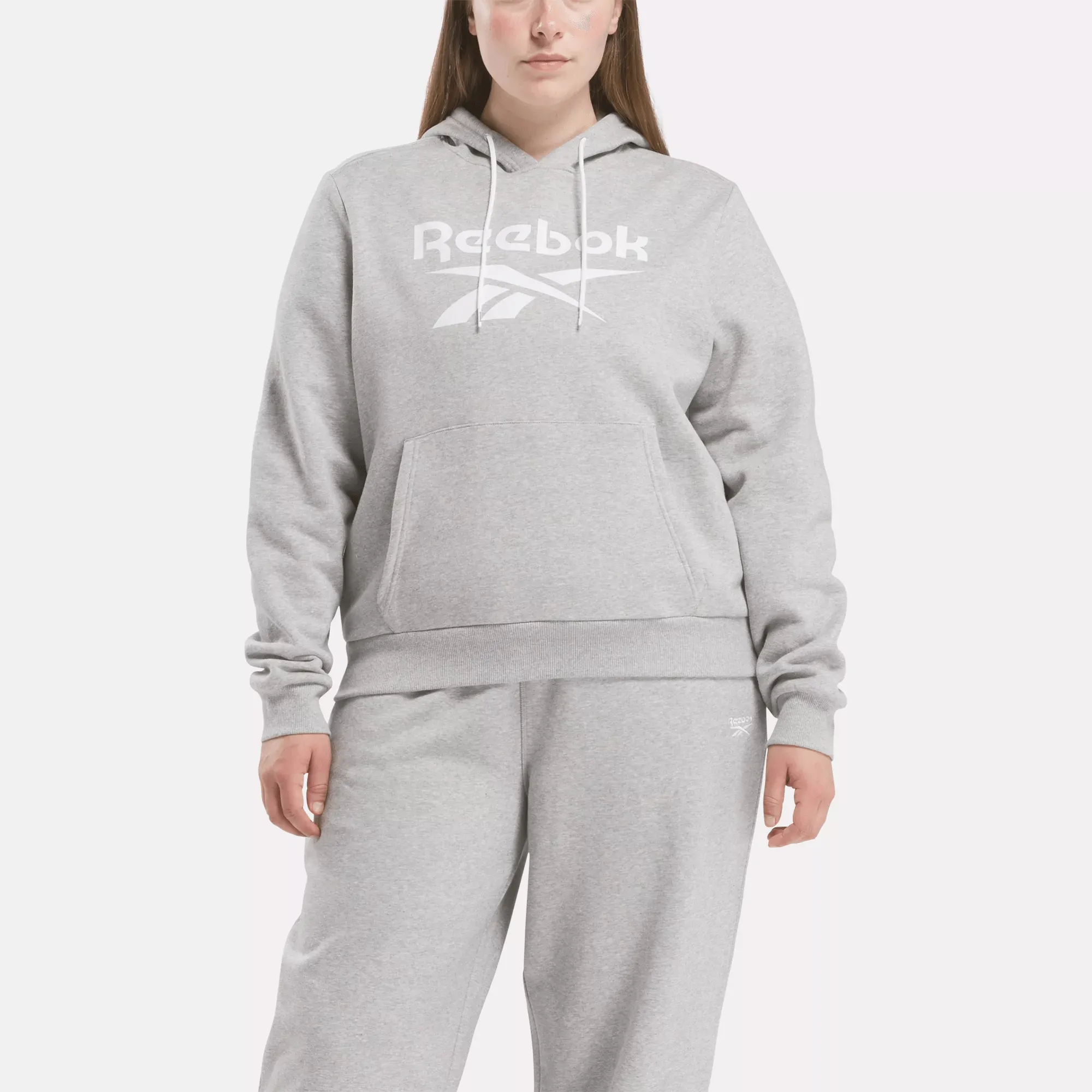 Reebok Bekleidung Damen Reebok Identity Fleece-Hoodie mit großem Logo (Plus Size)