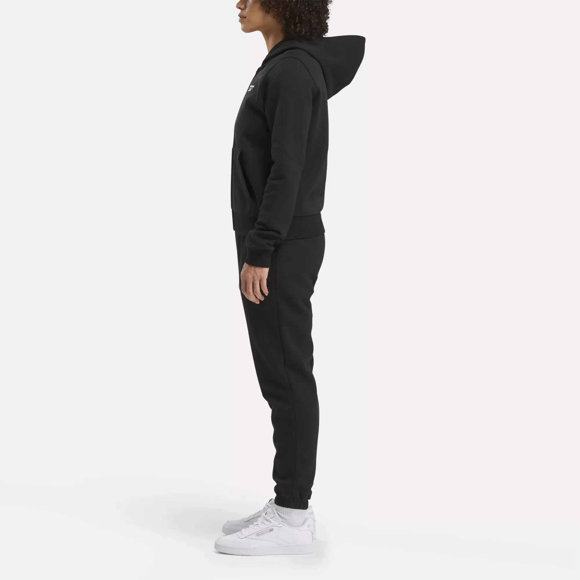 Reebok Bekleidung Damen Reebok Identity Fleece Full-Zip Kapuzenpullover mit kleinem Logo
