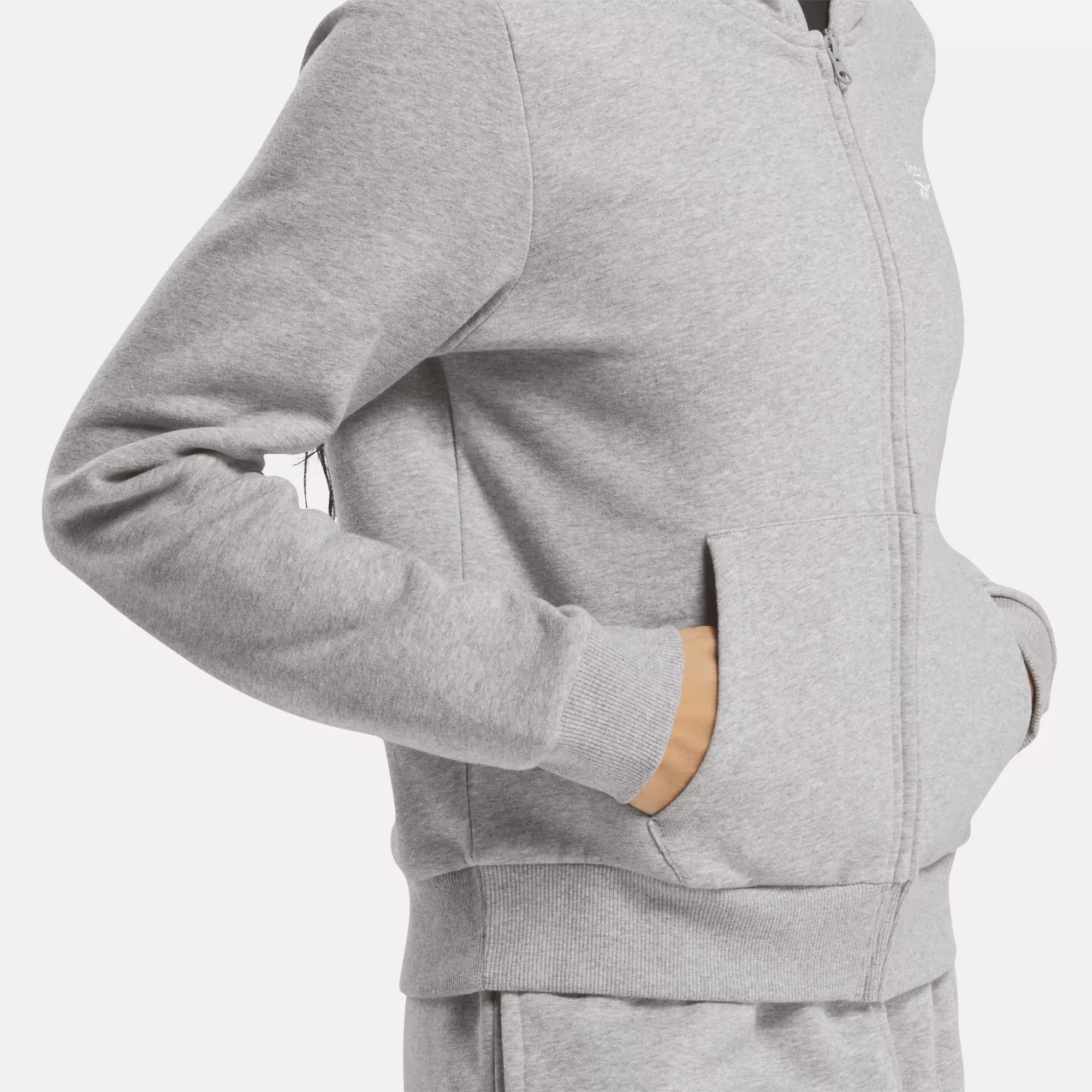 Reebok Bekleidung Damen Reebok Identity Fleece Full-Zip Kapuzenpullover mit kleinem Logo