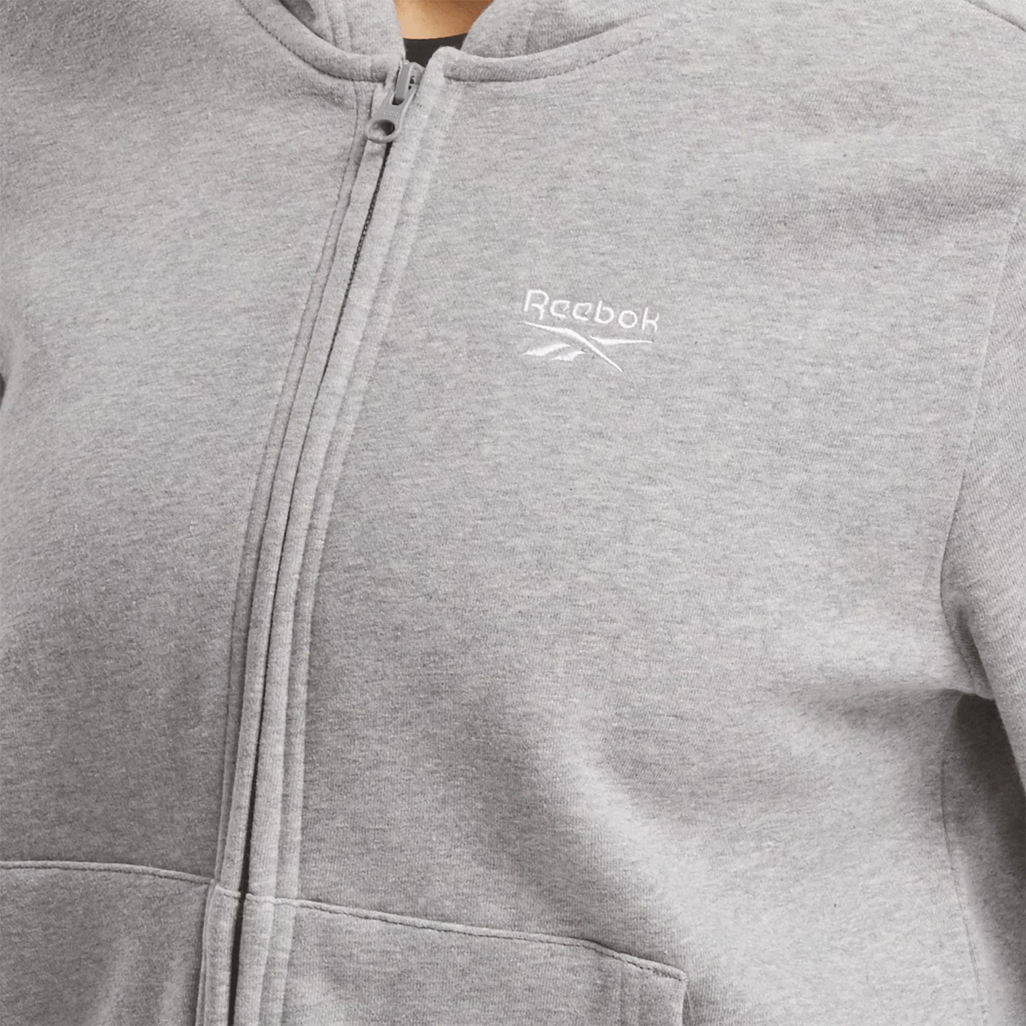 Reebok Bekleidung Damen Reebok Identity Fleece Full-Zip Kapuzenpullover mit kleinem Logo