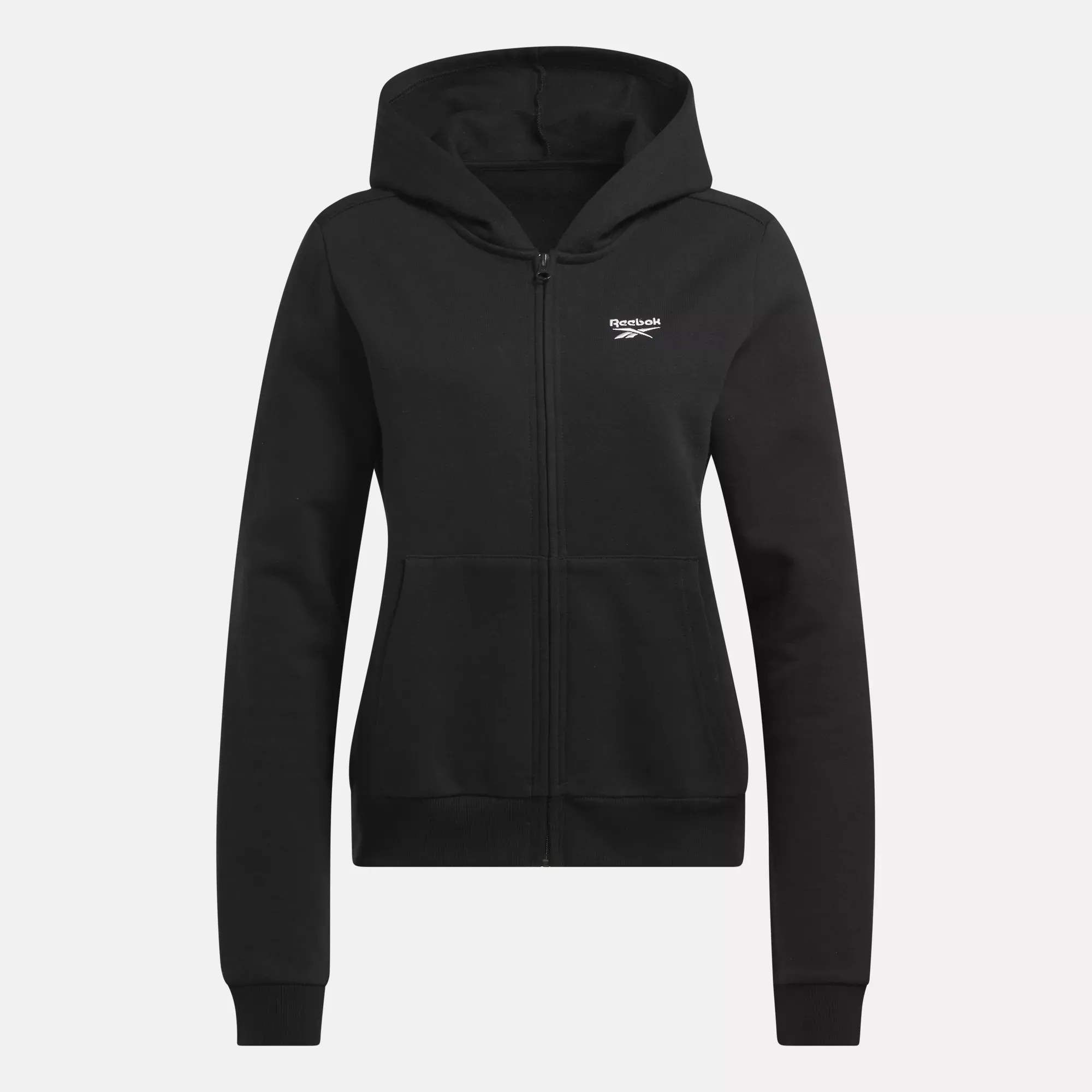 Reebok Bekleidung Damen Reebok Identity Fleece Full-Zip Kapuzenpullover mit kleinem Logo