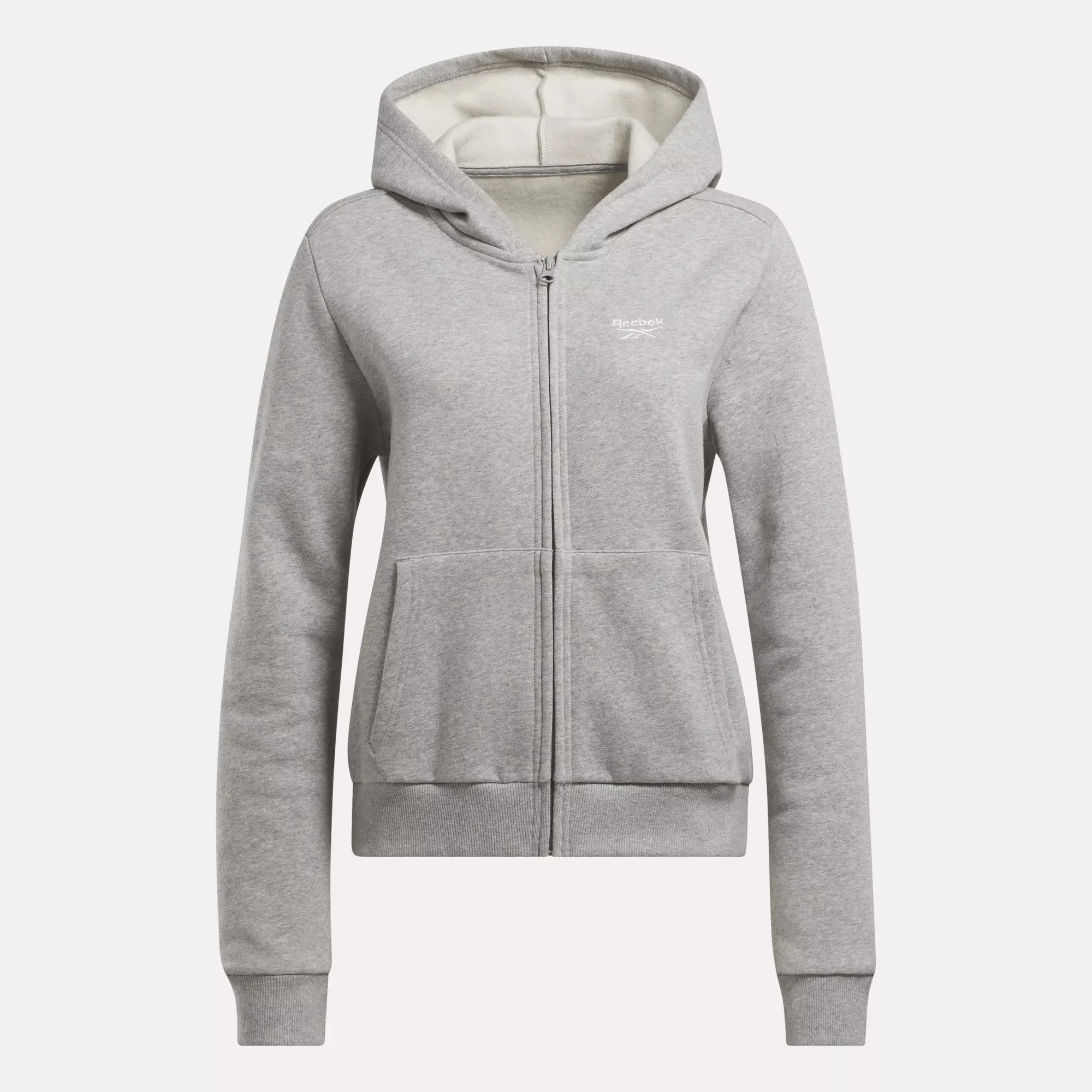 Reebok Bekleidung Damen Reebok Identity Fleece Full-Zip Kapuzenpullover mit kleinem Logo