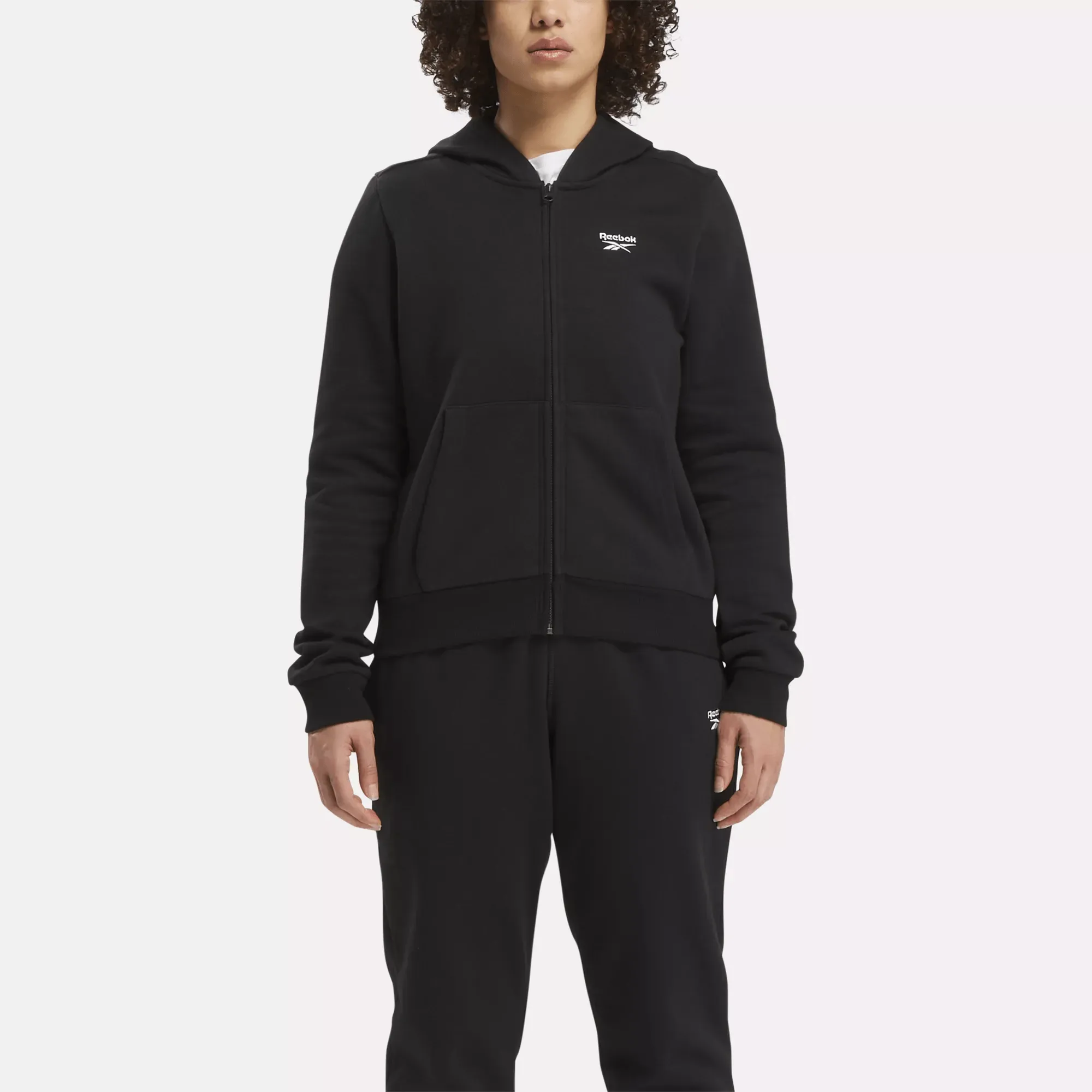 Reebok Bekleidung Damen Reebok Identity Fleece Full-Zip Kapuzenpullover mit kleinem Logo