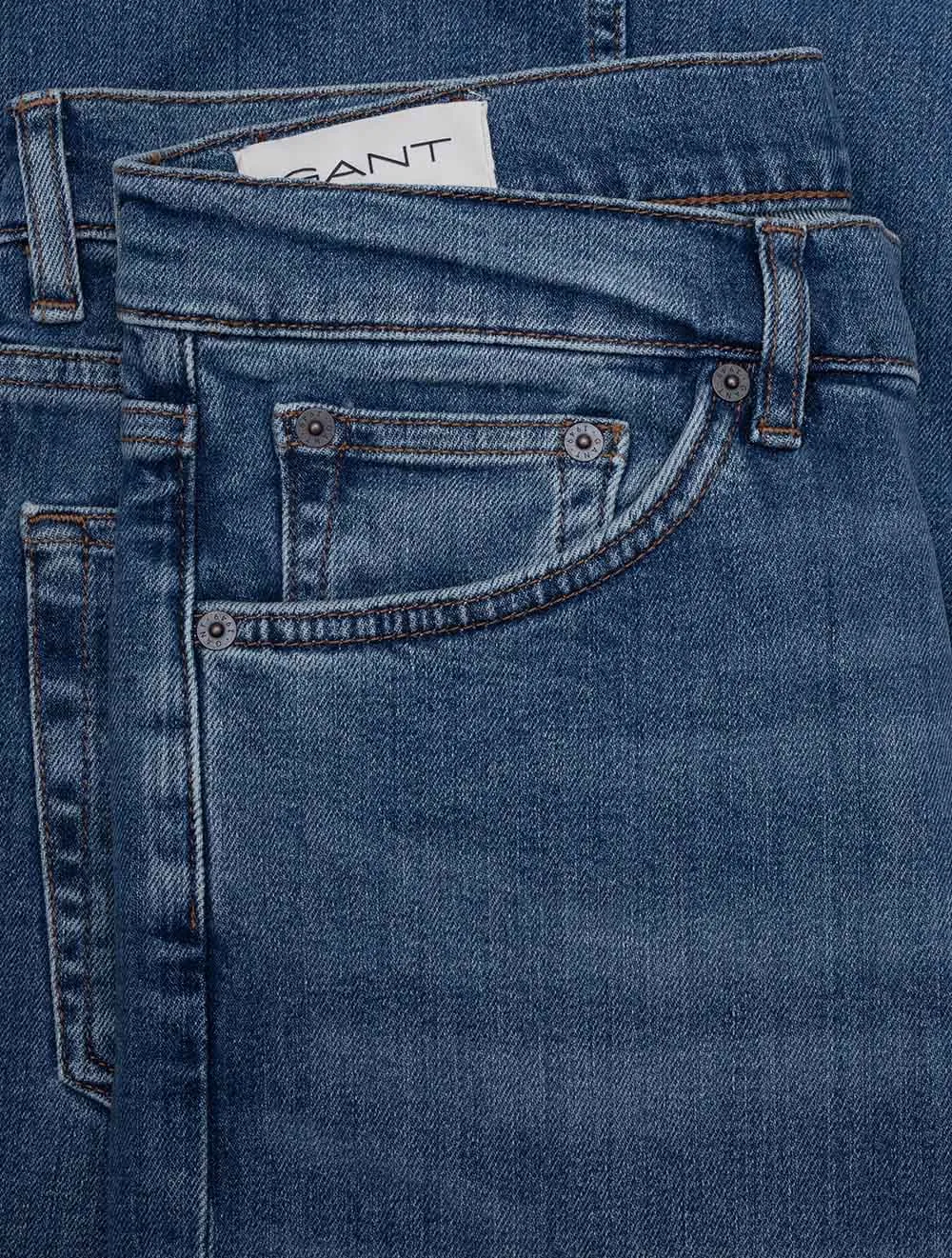 Regular Fit Jeans Mittelblau Vintage-Look
