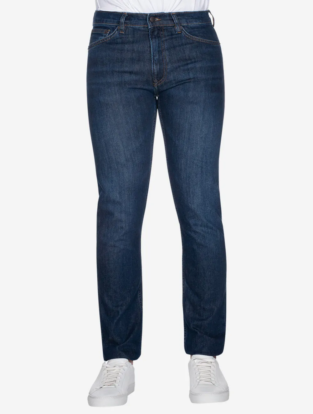 Klassische Jeans Dunkelblau Gebrauchtlook