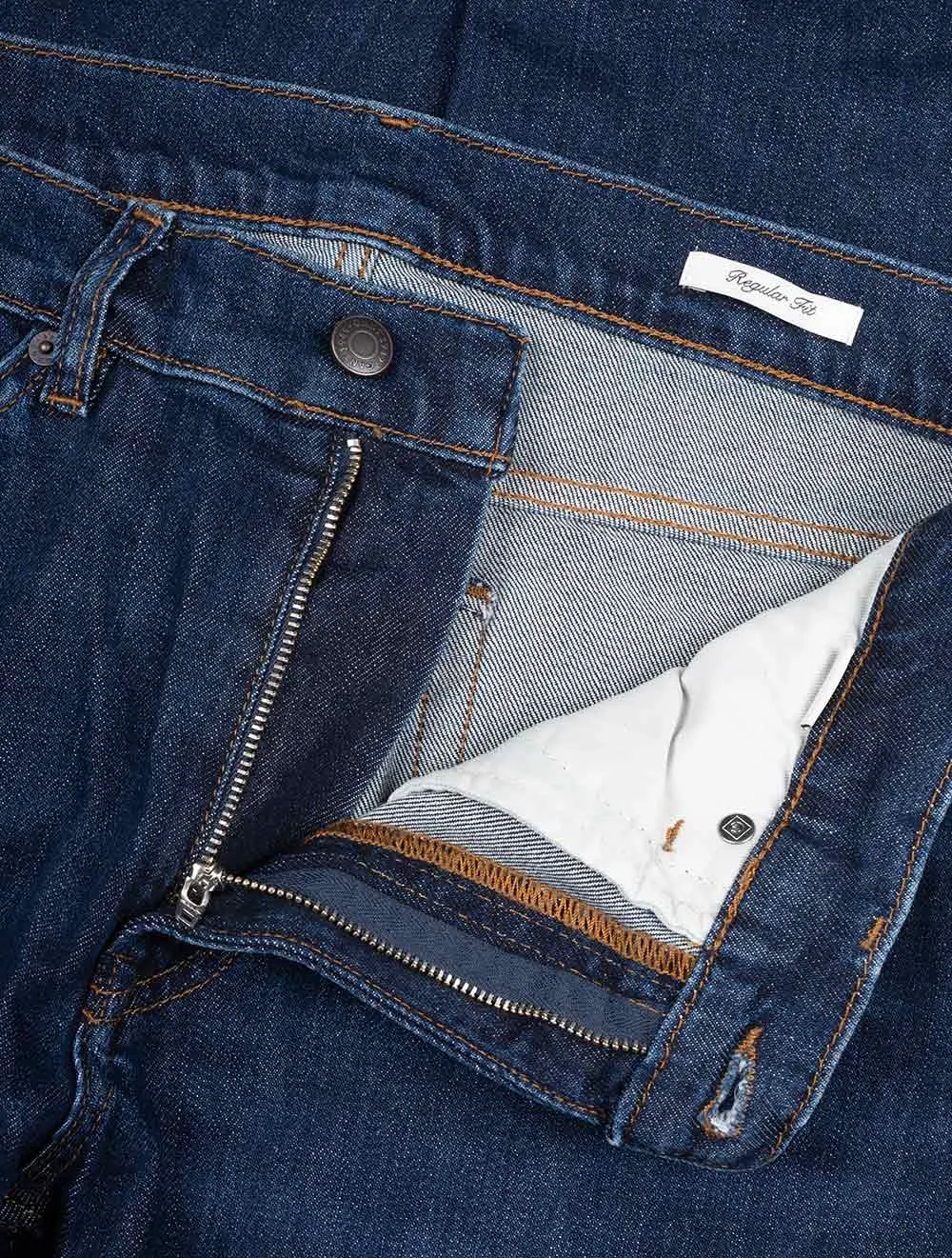 Klassische Jeans Dunkelblau Gebrauchtlook
