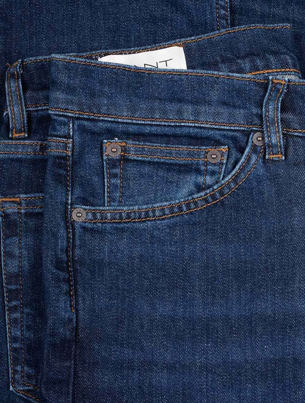 Klassische Jeans Dunkelblau Gebrauchtlook
