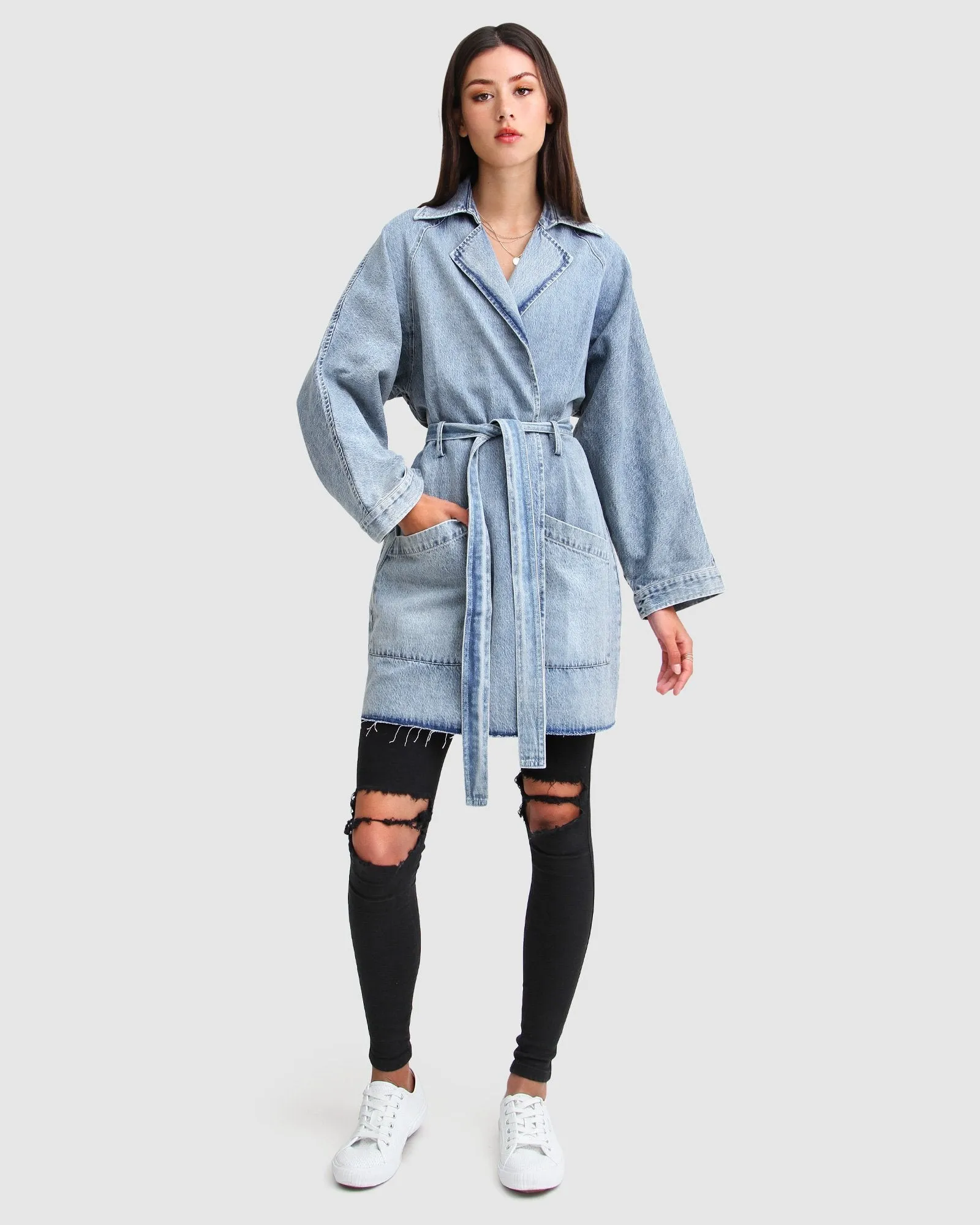 Lockerer Boyfriend-Denimjacke