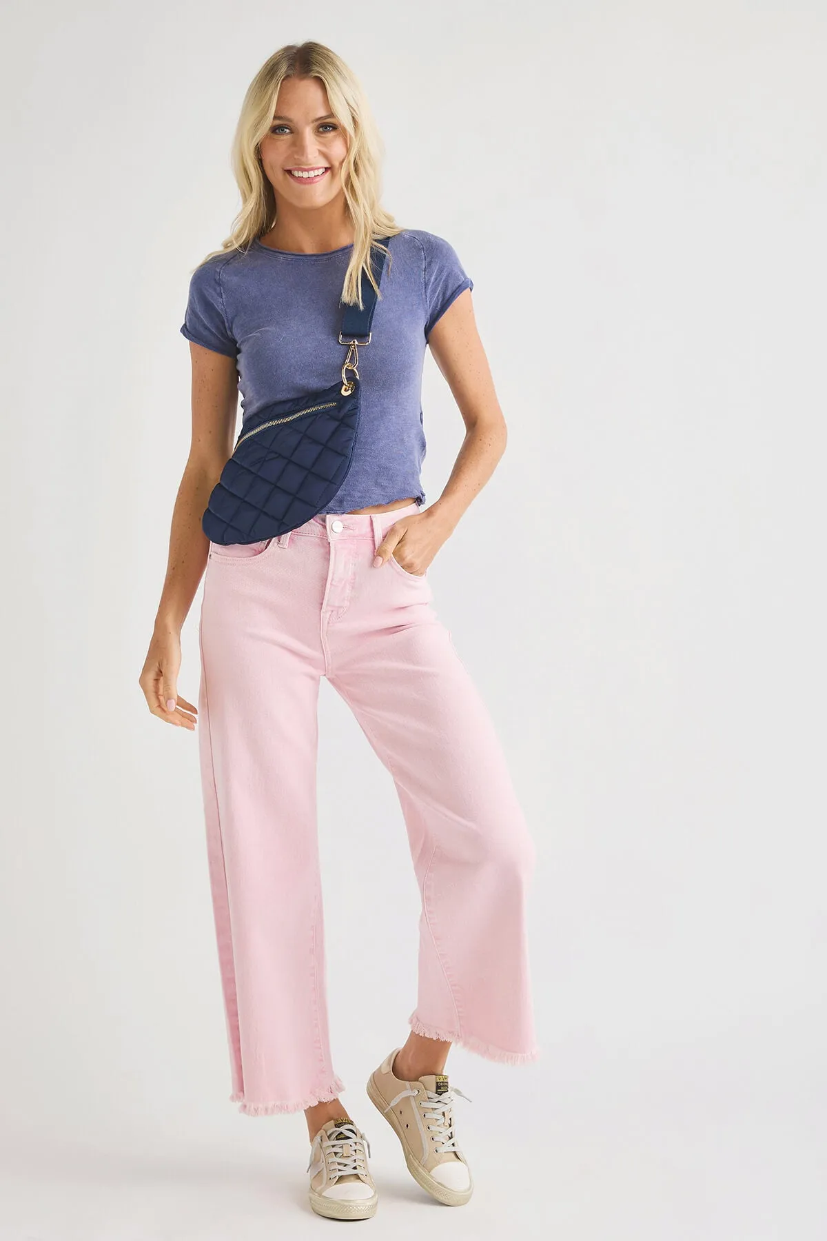 Risen Marlo Weite Bein Crop Jeans