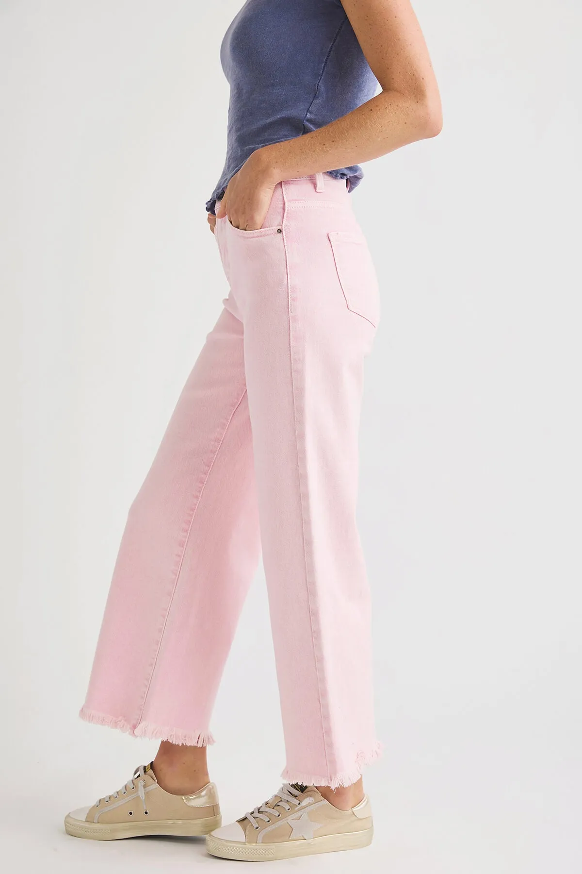Risen Marlo Weite Bein Crop Jeans